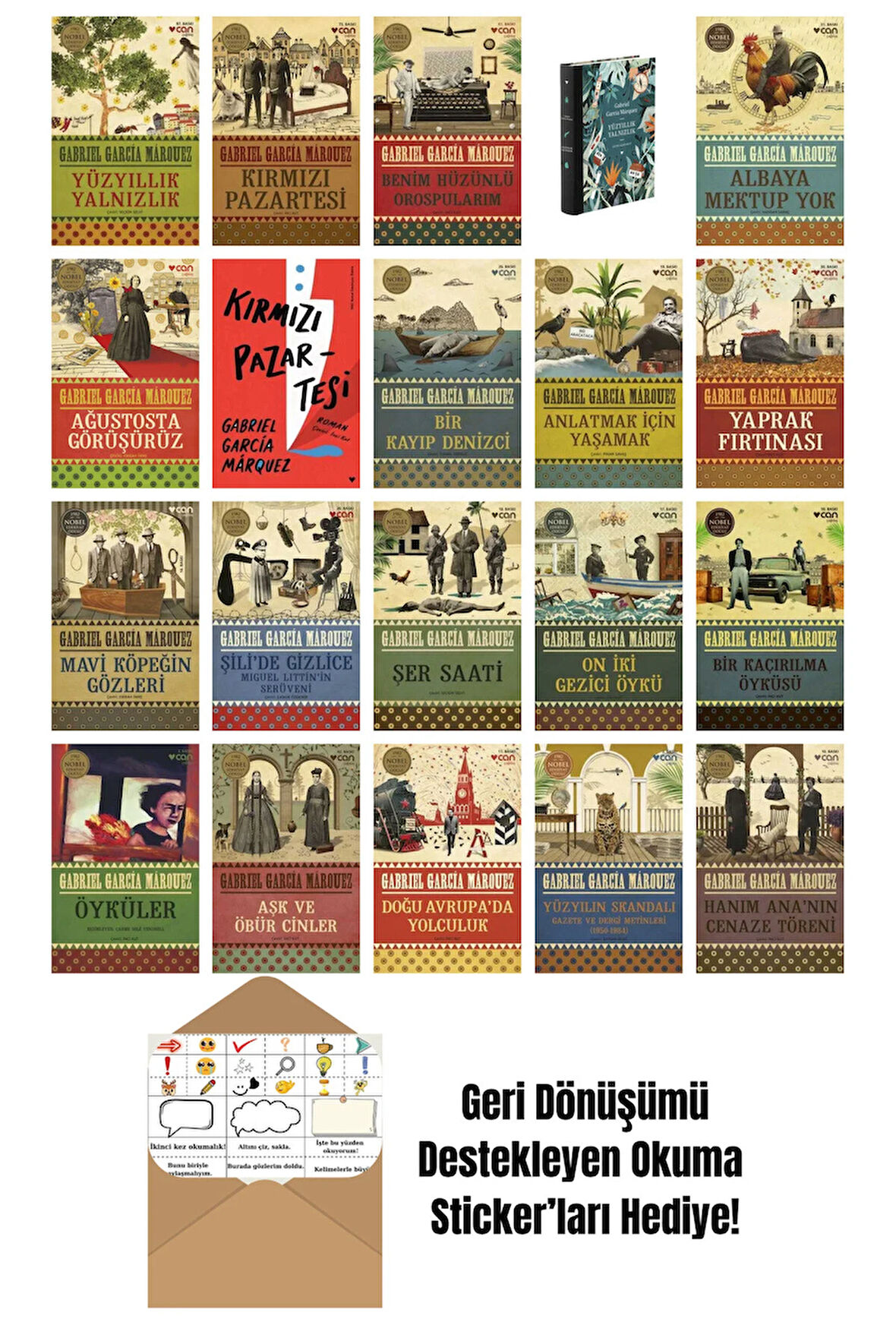 Gabriel García Márquez 20 Kitap Seti + Okuma Sticker'ları