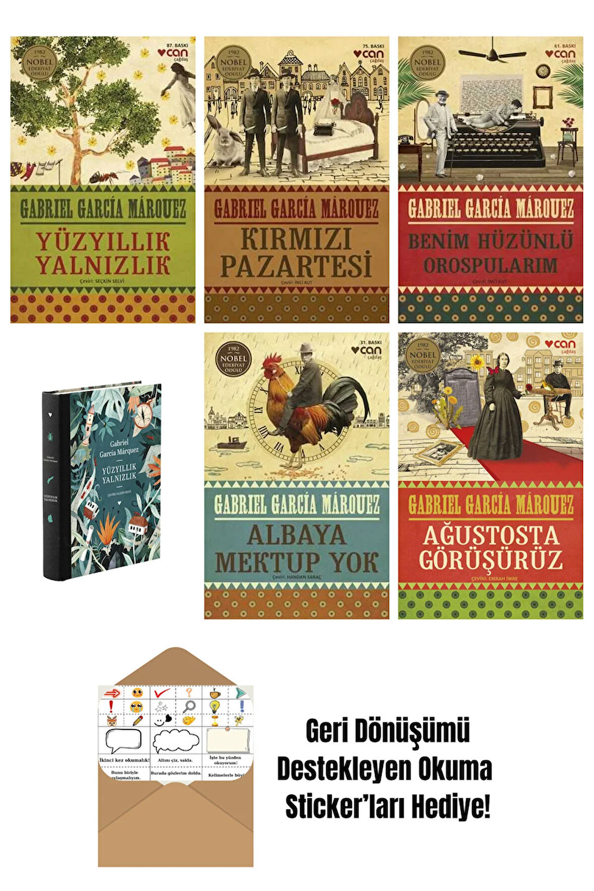 Gabriel García Márquez 6 Kitap Seti + Okuma Sticker'ları