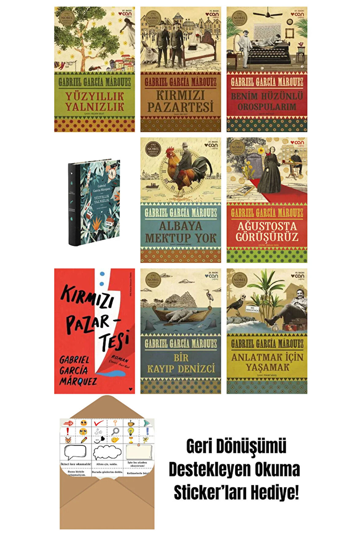 Gabriel García Márquez 9 Kitap Seti + Okuma Sticker'ları