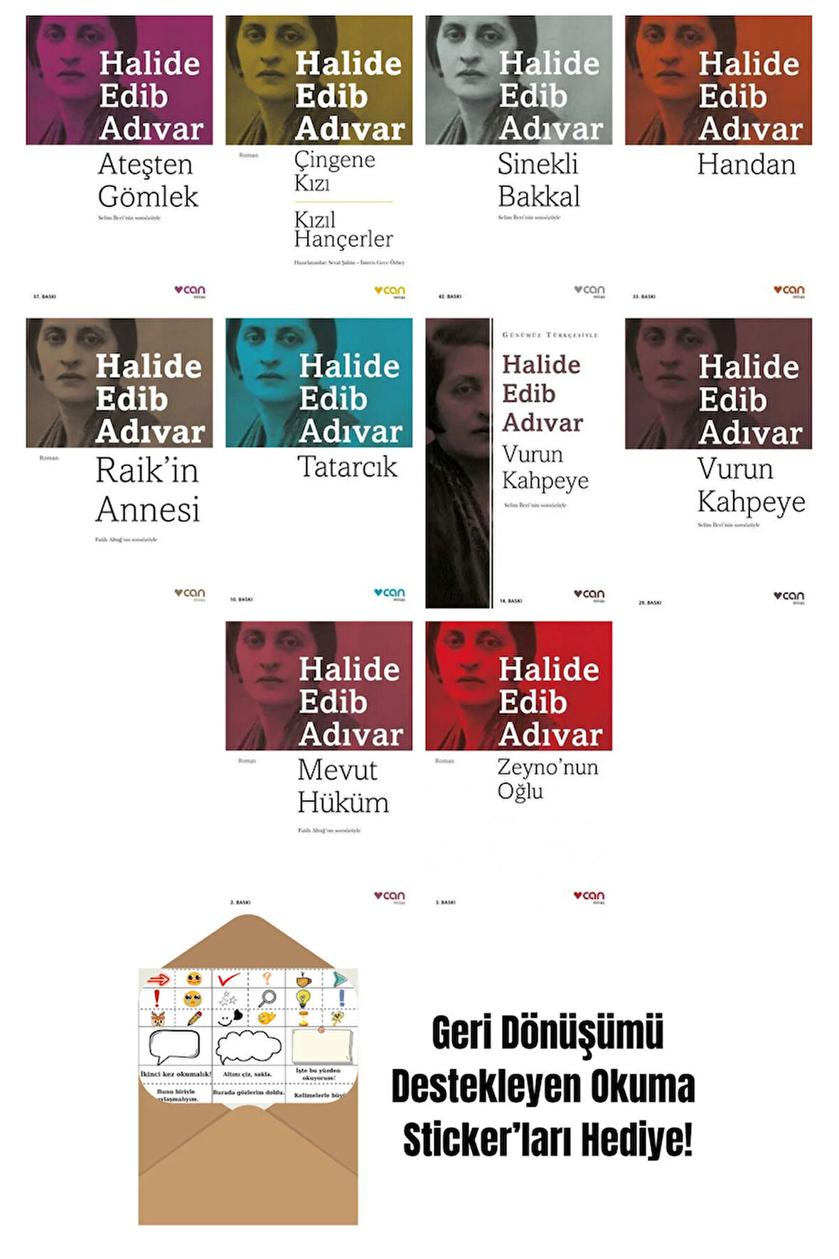 Halide Edib Adıvar 10 Kitap Seti + Okuma Sticker'ları