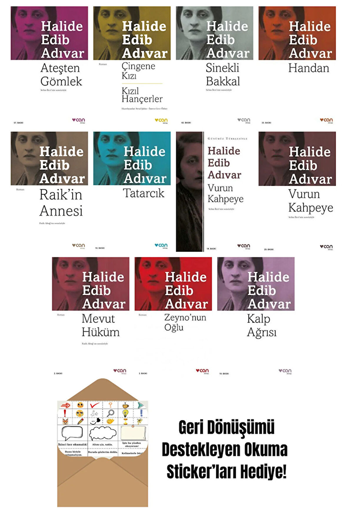 Halide Edib Adıvar 11 Kitap Seti + Okuma Sticker'ları