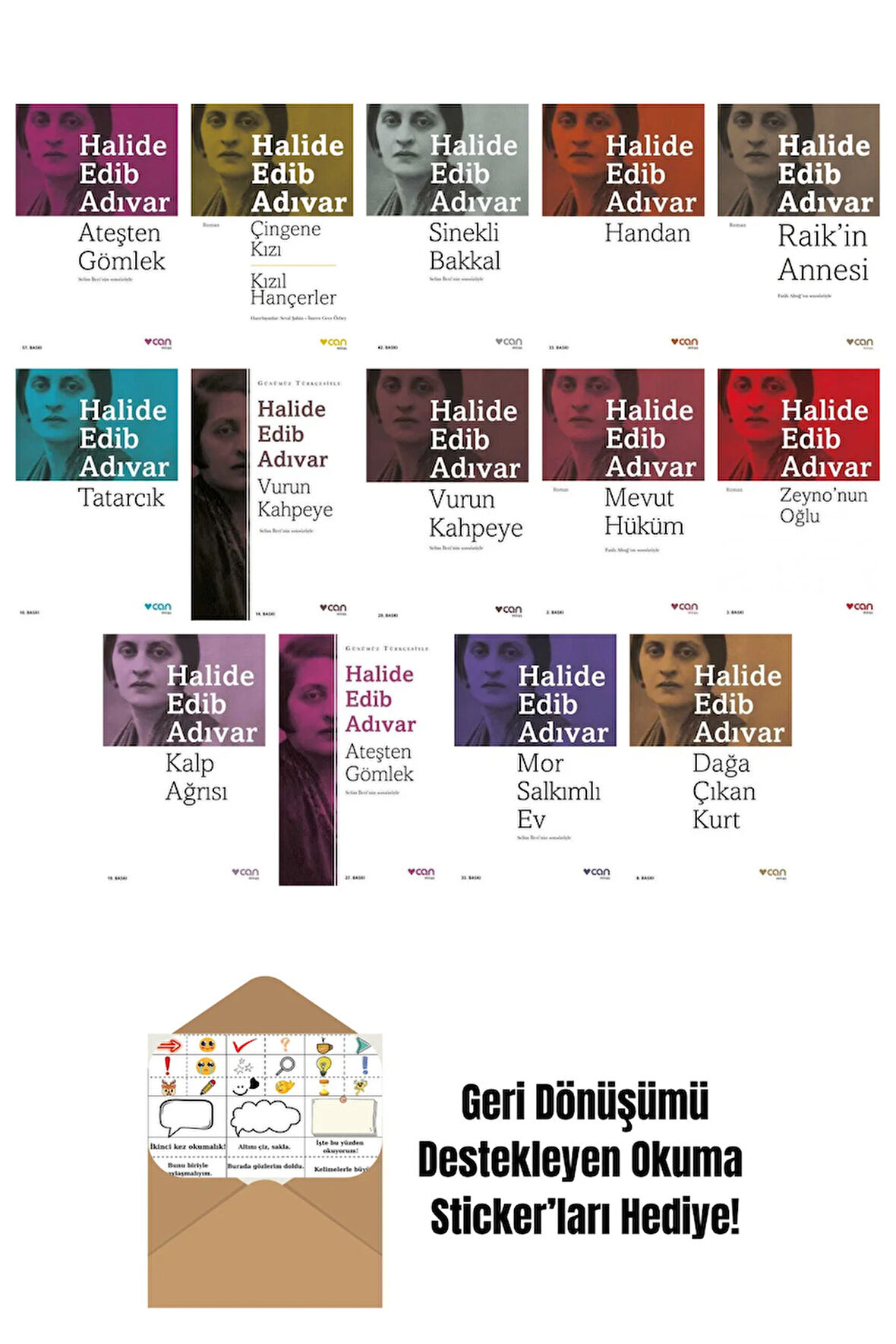 Halide Edib Adıvar 14 Kitap Seti + Okuma Sticker'ları