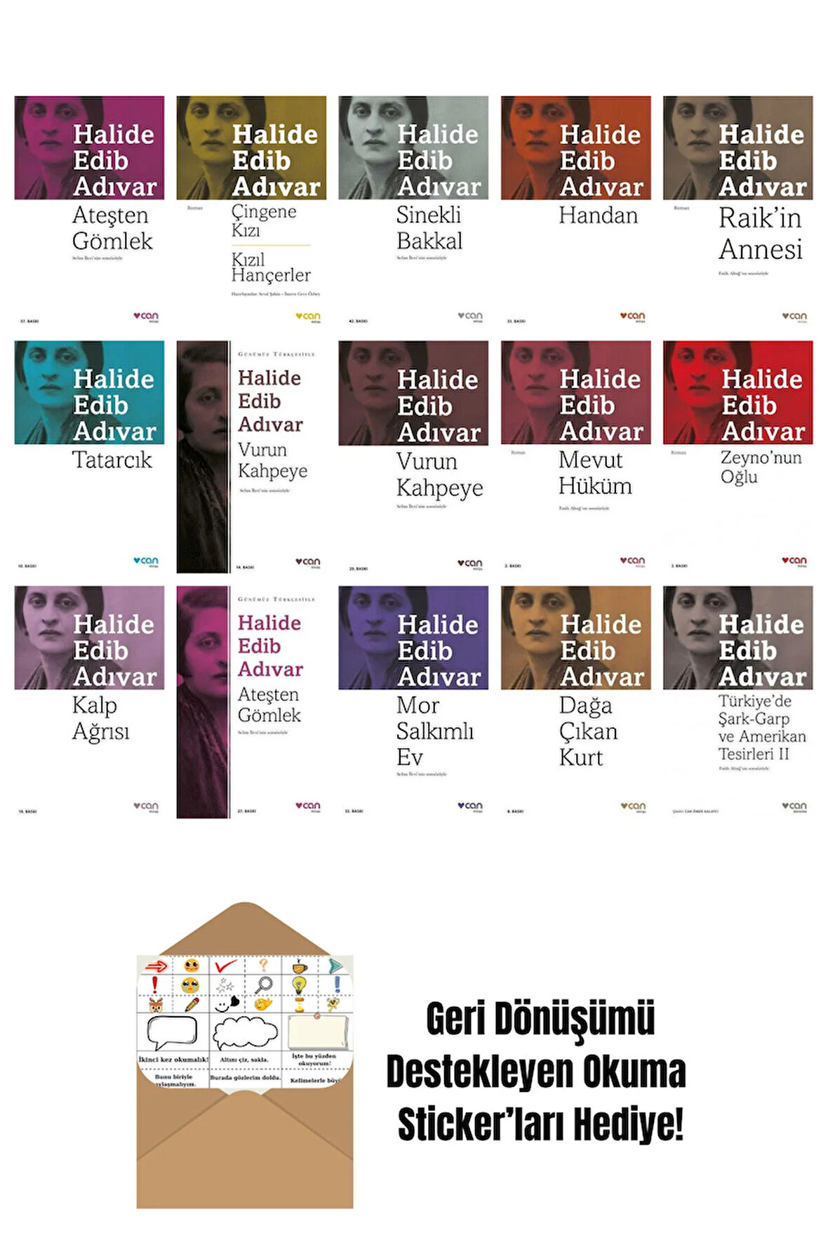 Halide Edib Adıvar 15 Kitap Seti + Okuma Sticker'ları