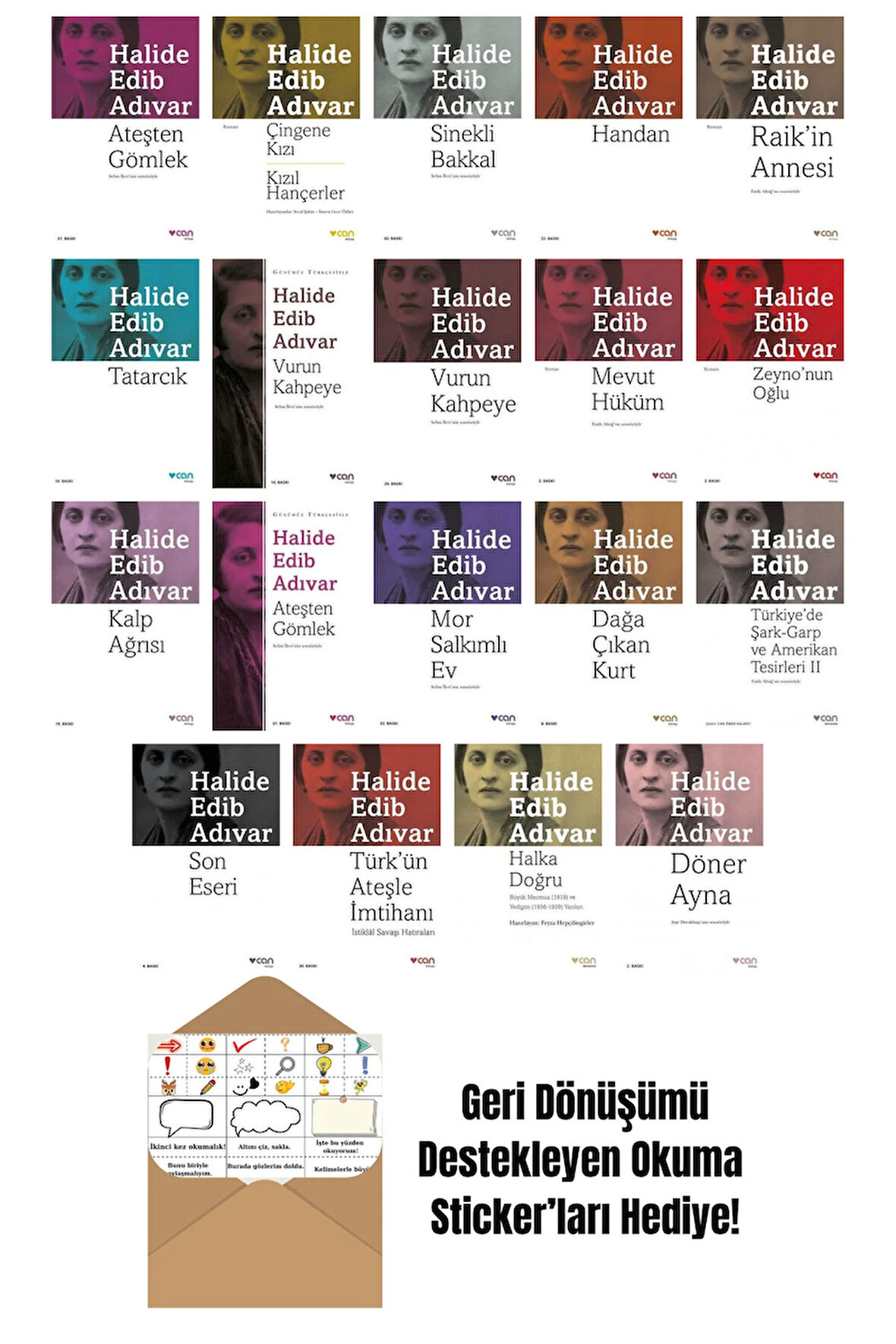 Halide Edib Adıvar 19 Kitap Seti + Okuma Sticker'ları