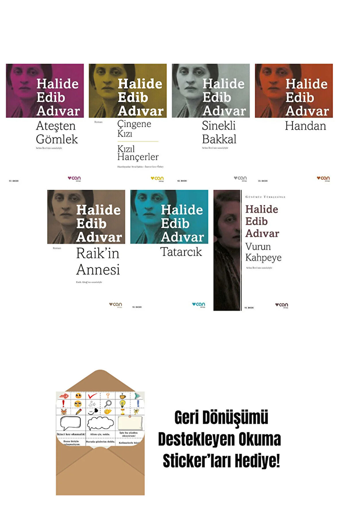 Halide Edib Adıvar 7 Kitap Seti + Okuma Sticker'ları
