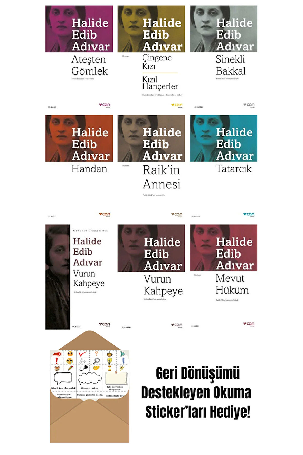 Halide Edib Adıvar 9 Kitap Seti + Okuma Sticker'ları