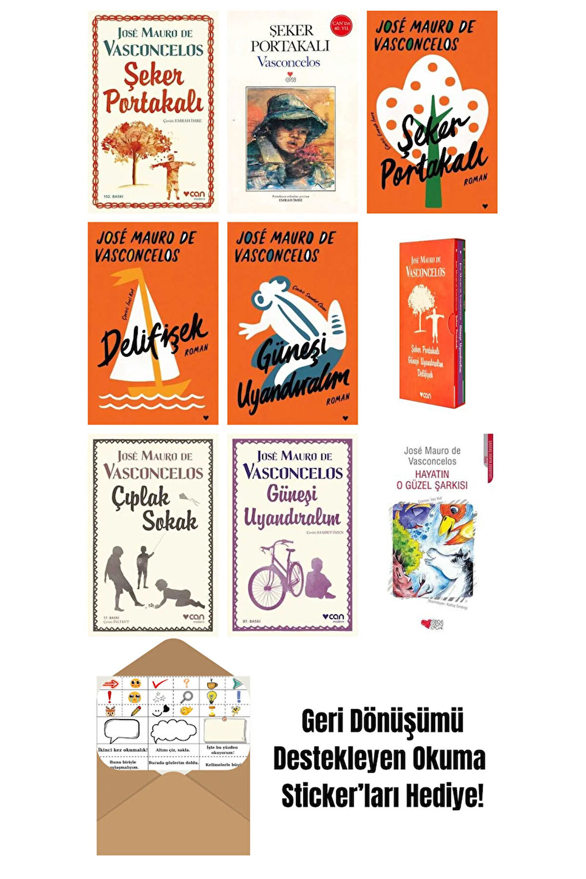 José Mauro de Vasconcelos 9 Kitap Seti + Okuma Sticker'ları