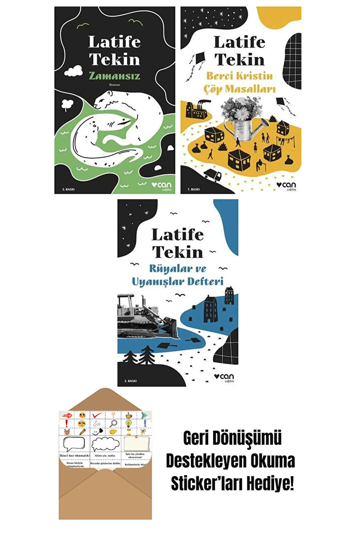 Latife Tekin 3 Kitap Seti + Okuma Sticker'ları