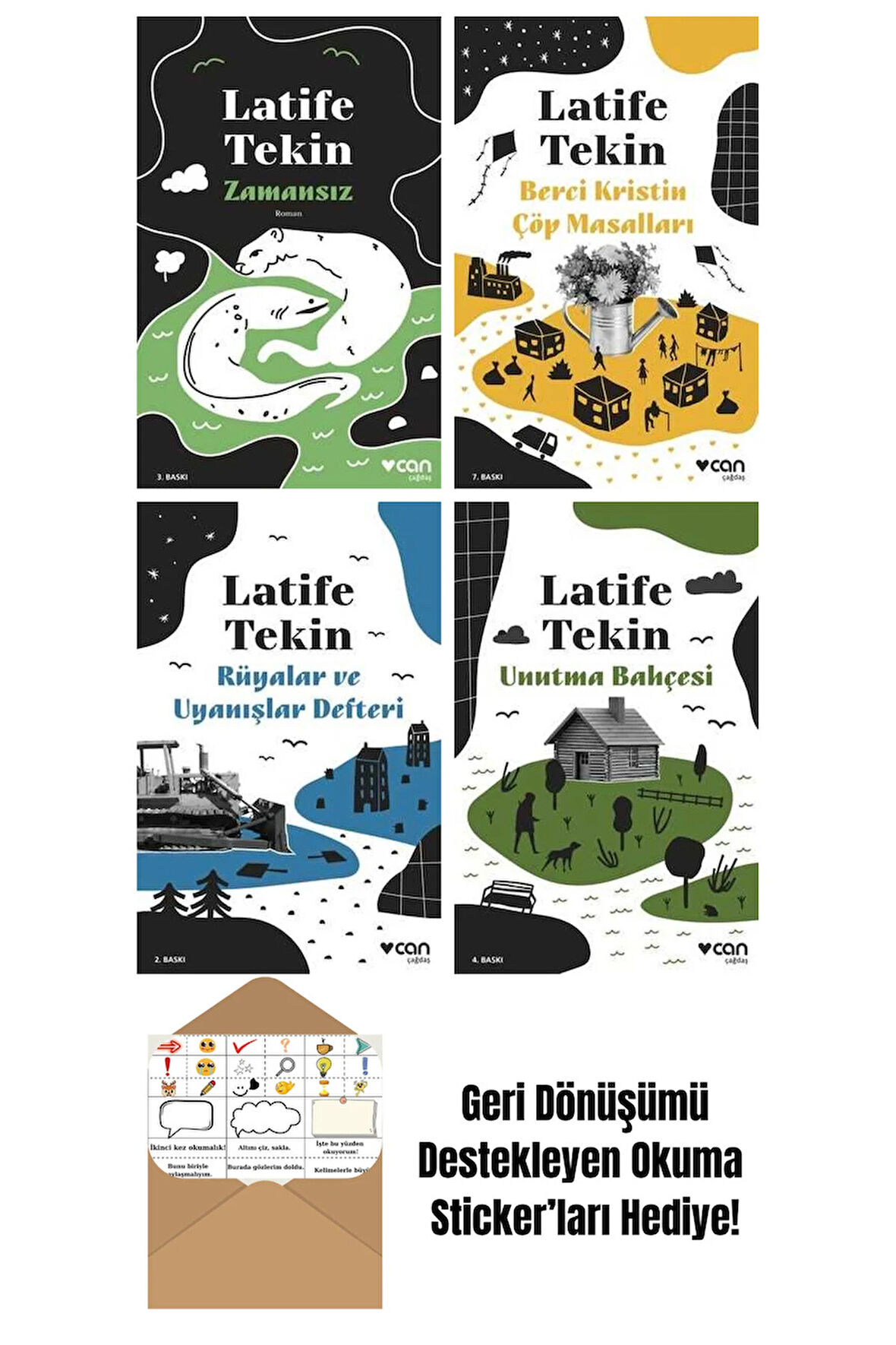 Latife Tekin 4 Kitap Seti + Okuma Sticker'ları