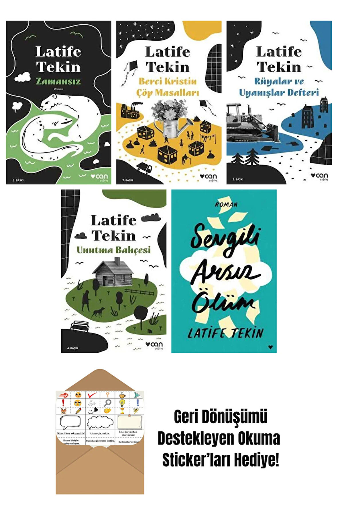 Latife Tekin 5 Kitap Seti + Okuma Sticker'ları