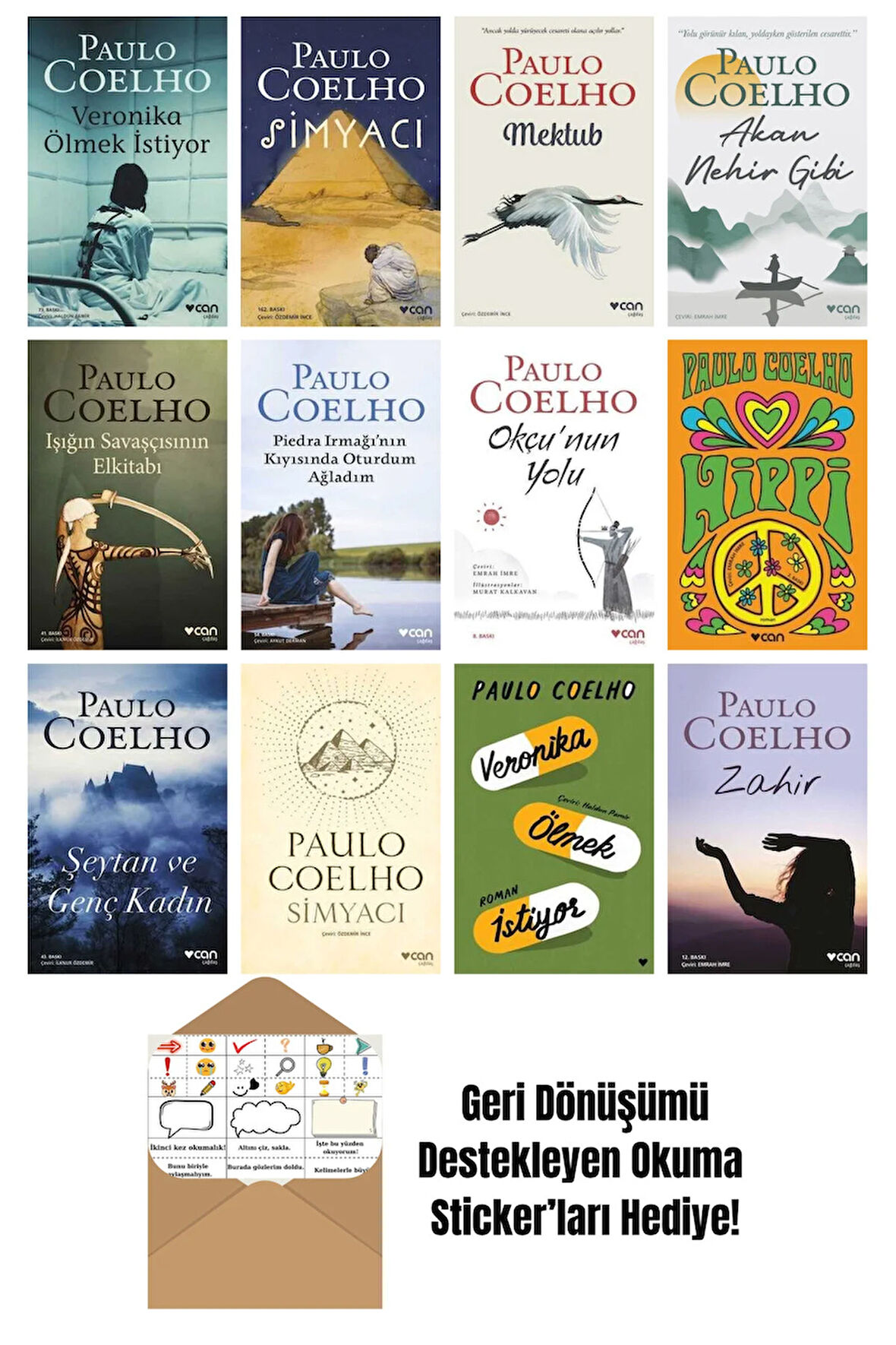 Paulo Coelho 12 Kitap Seti + Okuma Sticker'ları
