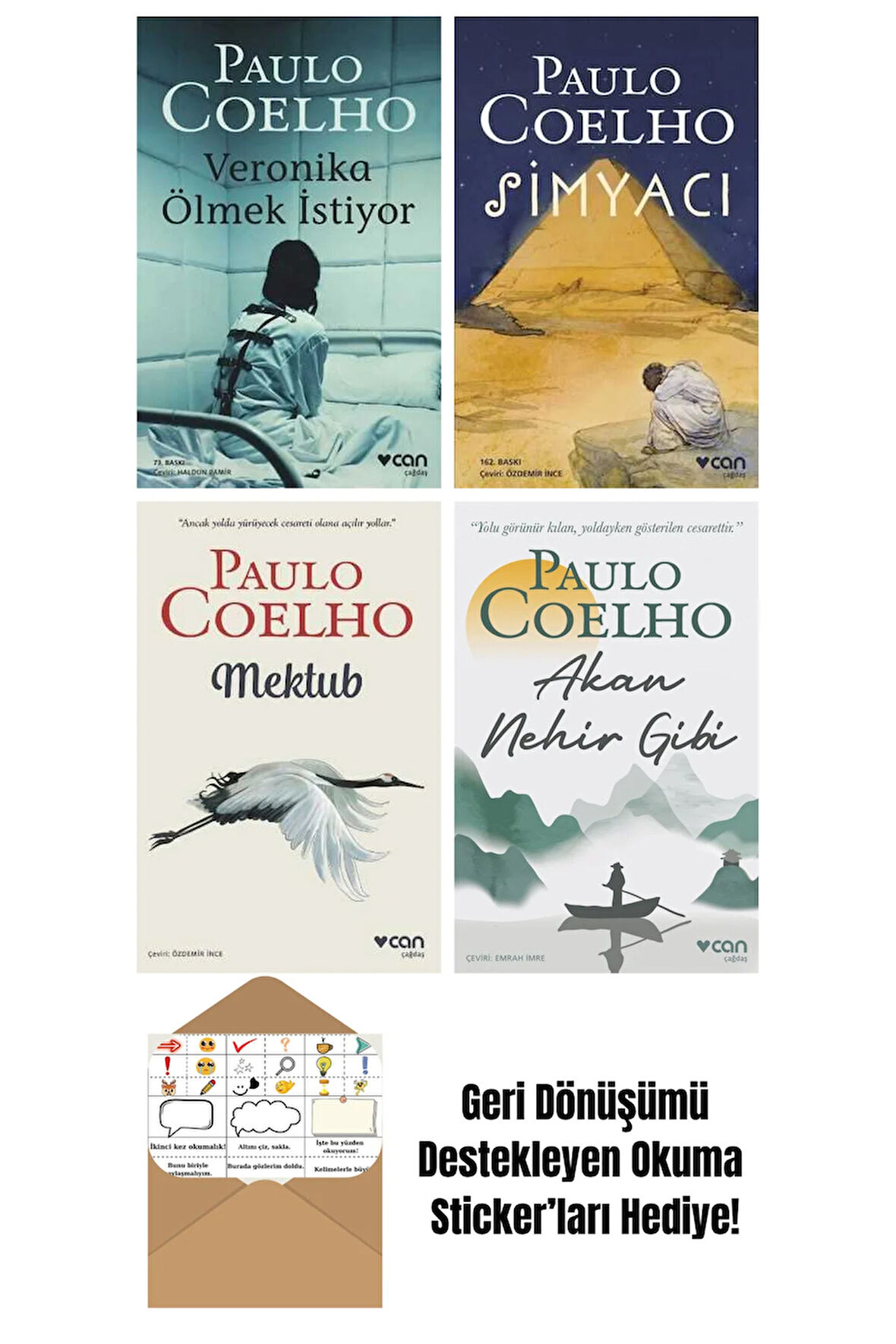 Paulo Coelho 4 Kitap Seti + Okuma Sticker'ları