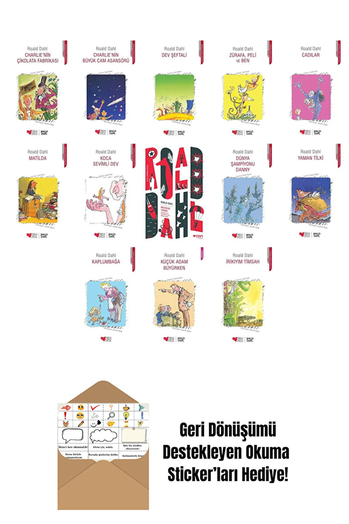 Roald Dahl 13 Kitap Seti + Okuma Sticker'ları