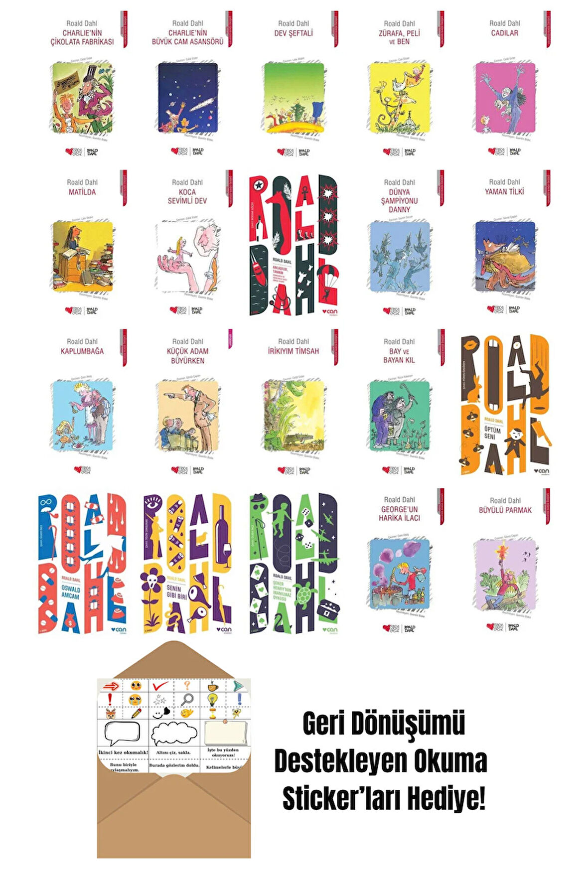Roald Dahl 20 Kitap Seti + Okuma Sticker'ları