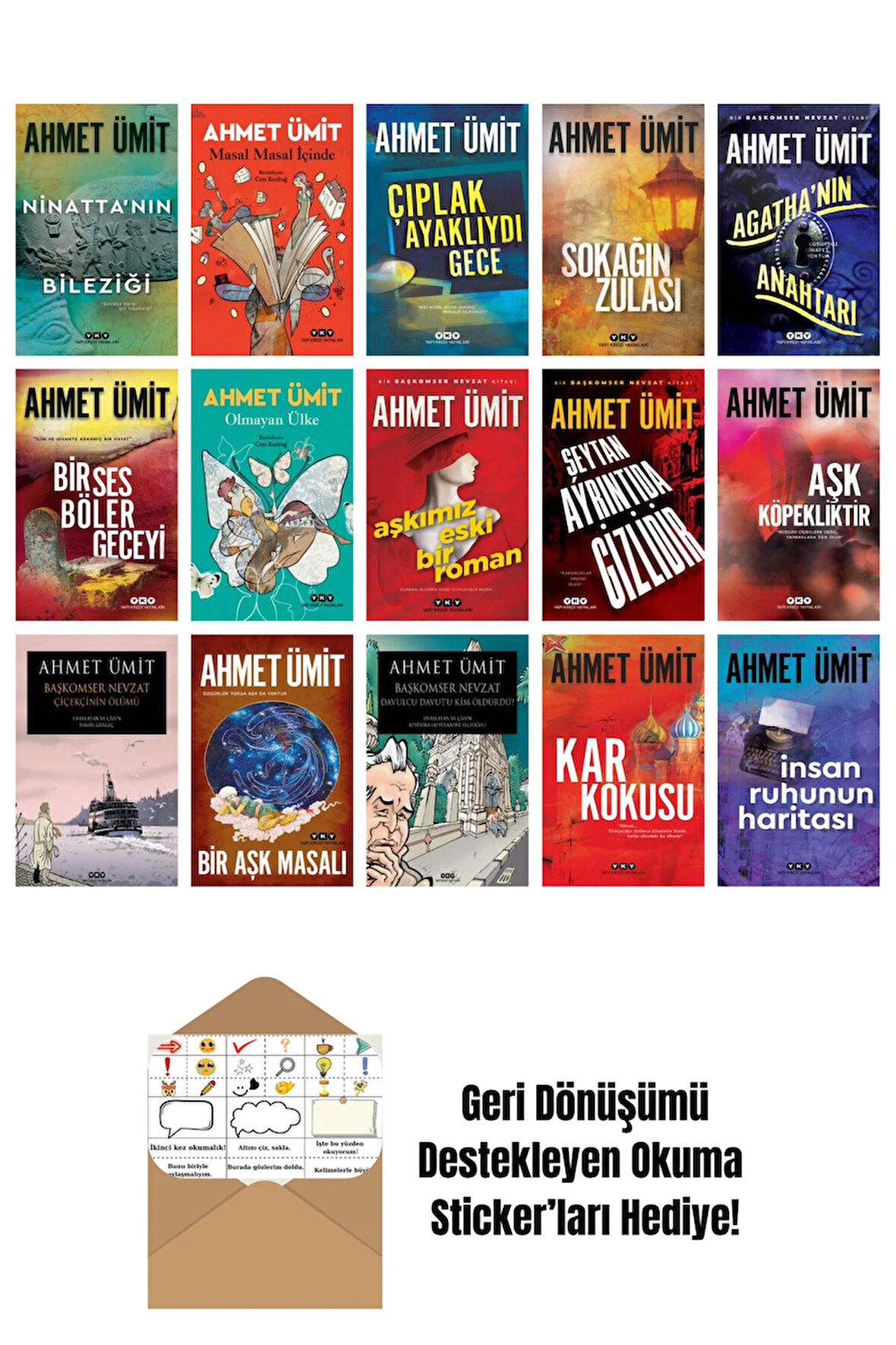 Ahmet Ümit 15 Kitap Seti + Okuma Sticker'ları