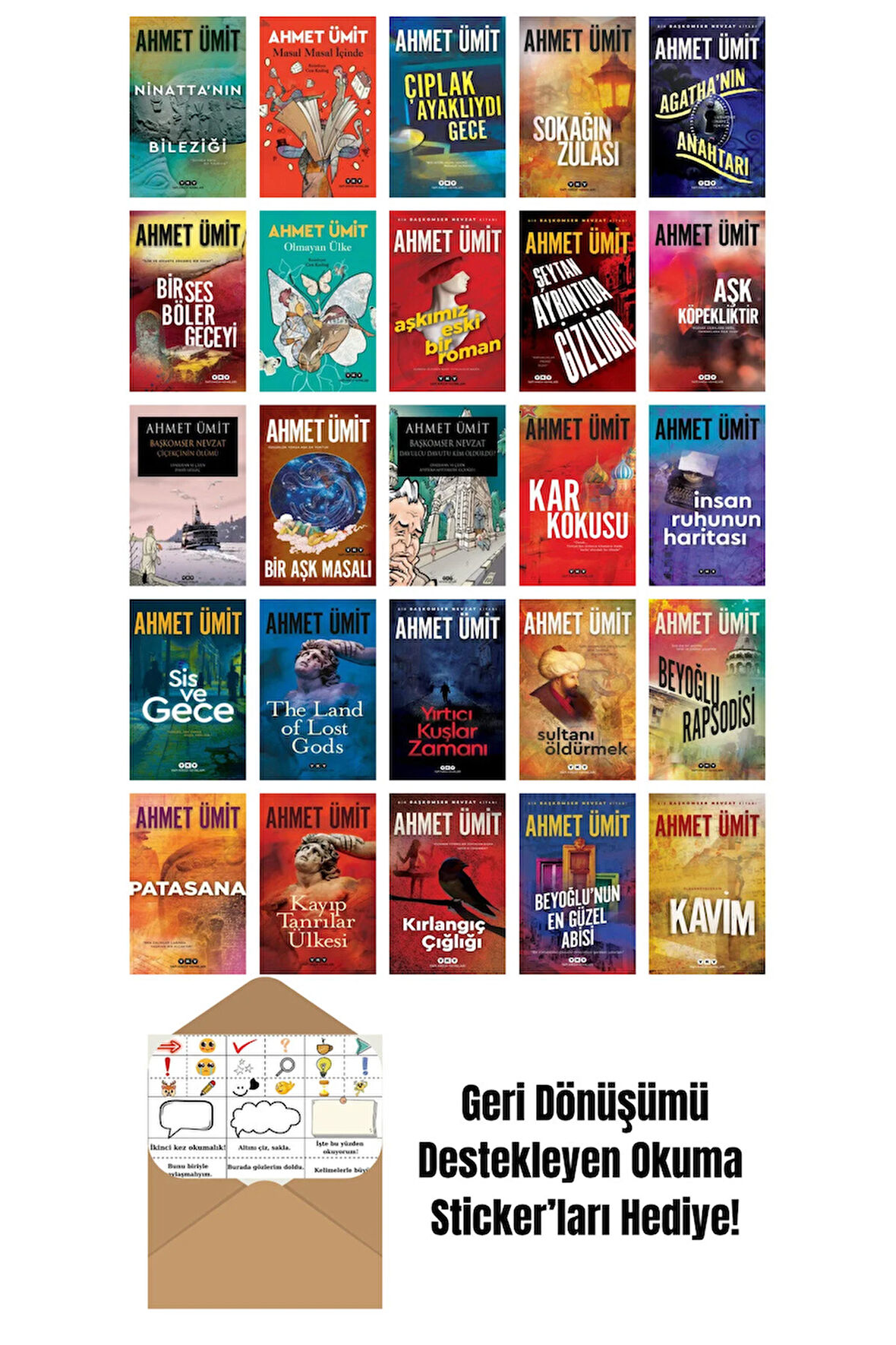 Ahmet Ümit 25 Kitap Seti + Okuma Sticker'ları