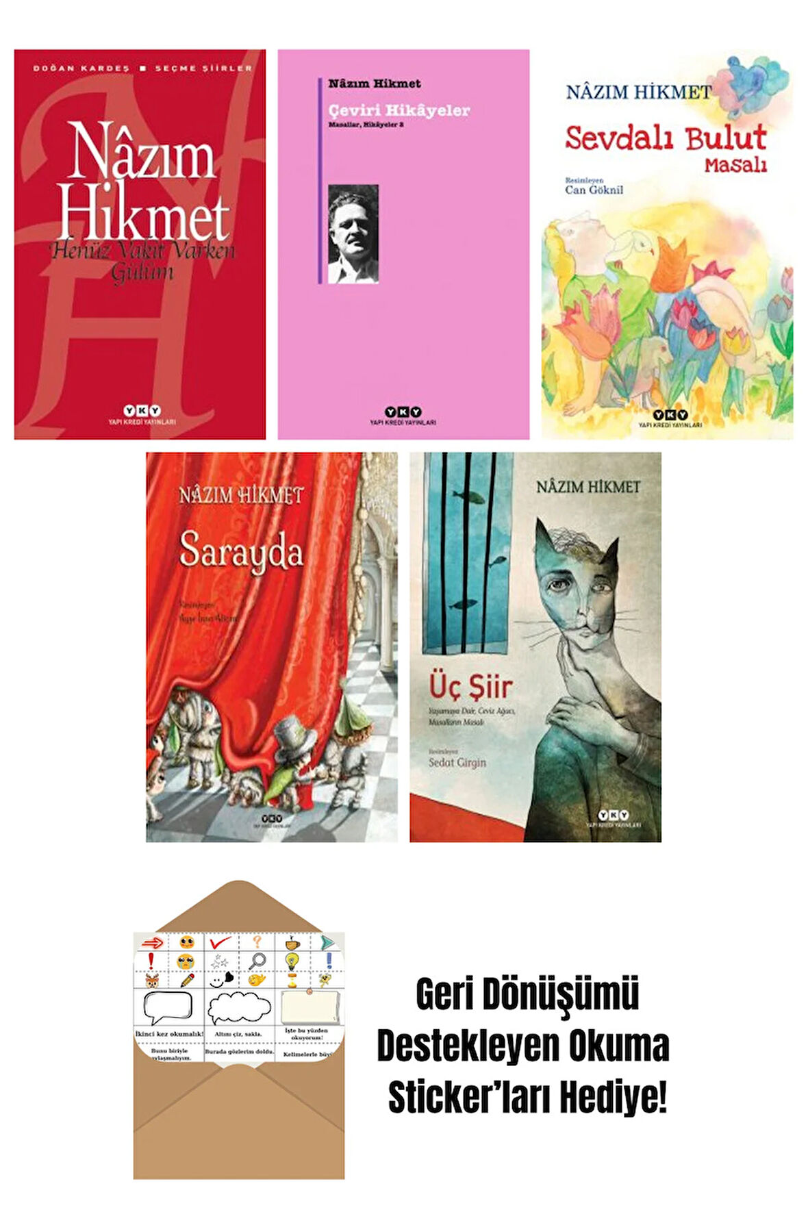 Nazım Hikmet 5 Kitap Seti + Okuma Sticker'ları