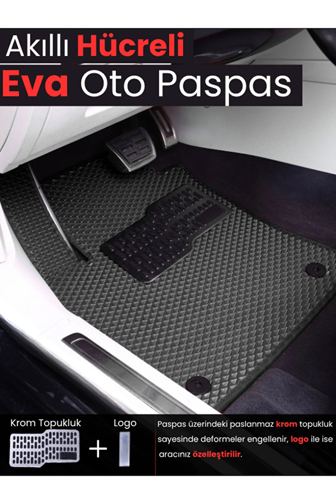 RENAULT-CAPTUR 1-(2013-2019) İÇİN EVA İÇ PASPAS TAKIMI (METAL TOPUKLUK DAHİL)