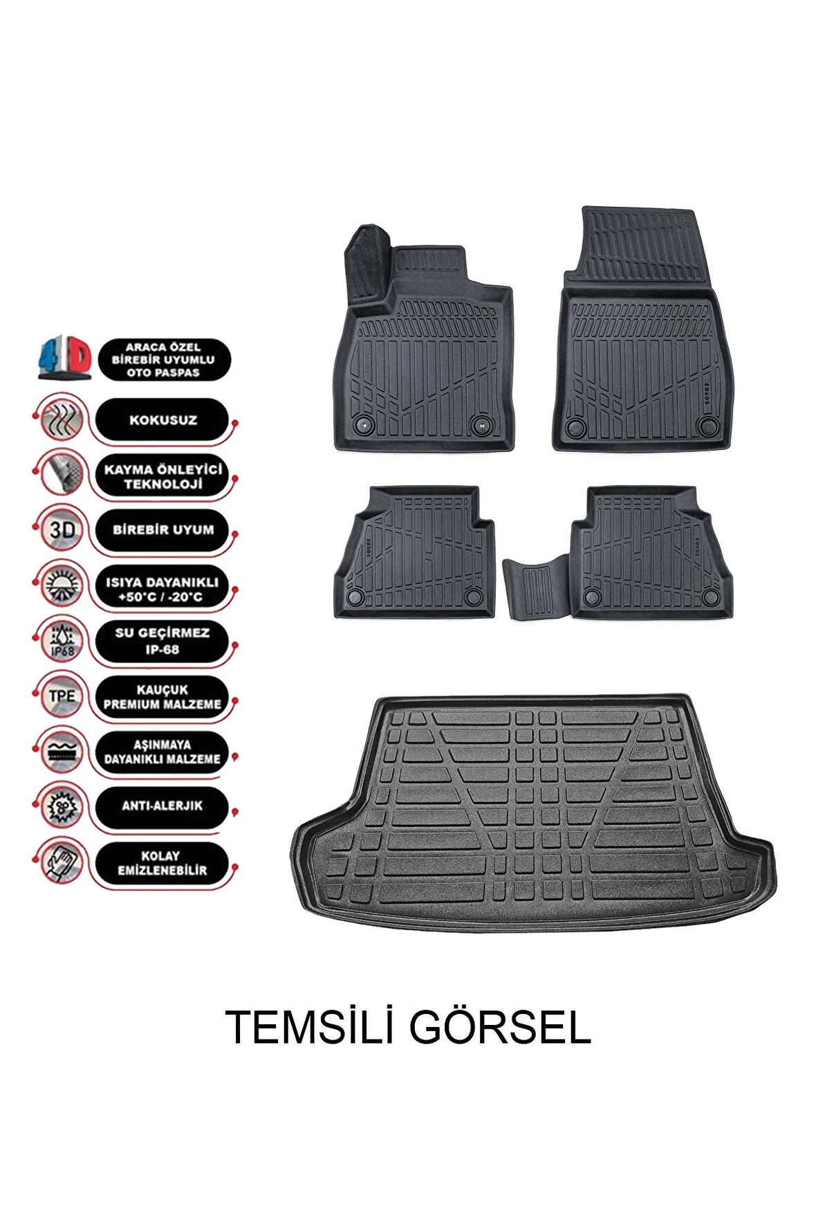 Citroen Jumpy Space / Spacetourer 8+1 2022 Sonrası Bagaj Havuzu ve 4D Luxury Paspas Seti