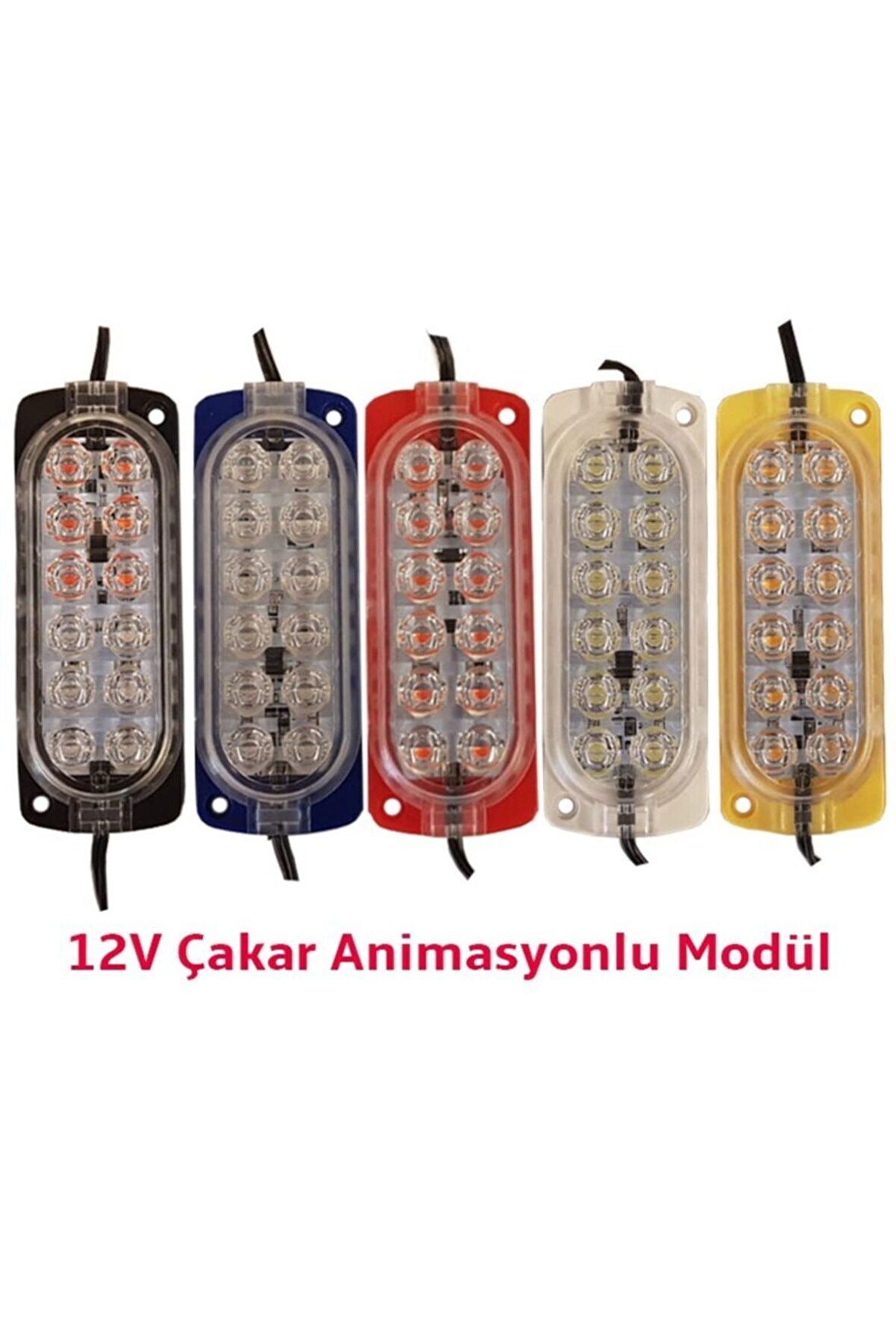 12 Volt 2.4 Watt Animasyonlu Çakar Modül 12 Ledli Sarı (1ADET)