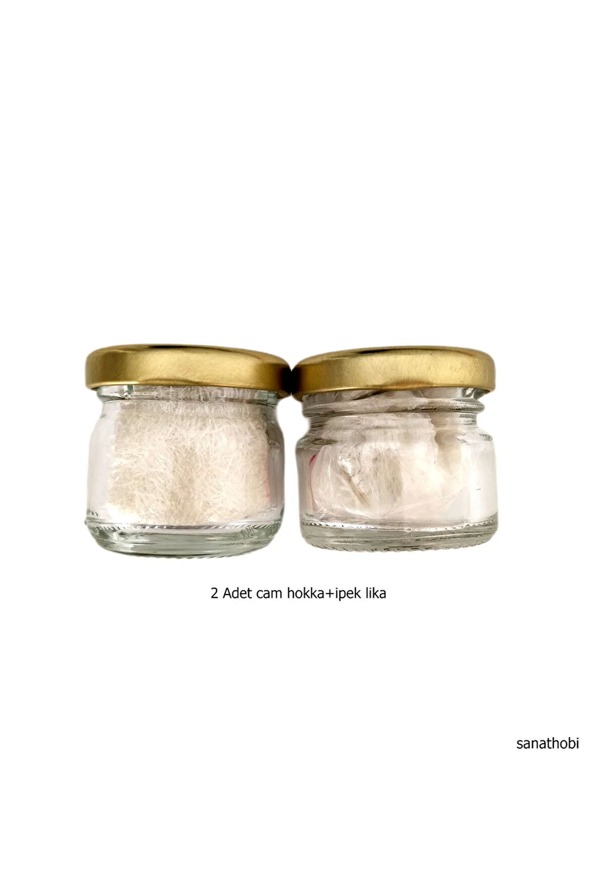 ipek Likalı Cam Hokka Sarı Kapak, Hat Sanatı Kaliigrafi, Minyatür Tezhip Hokka-28ml-2 Adet