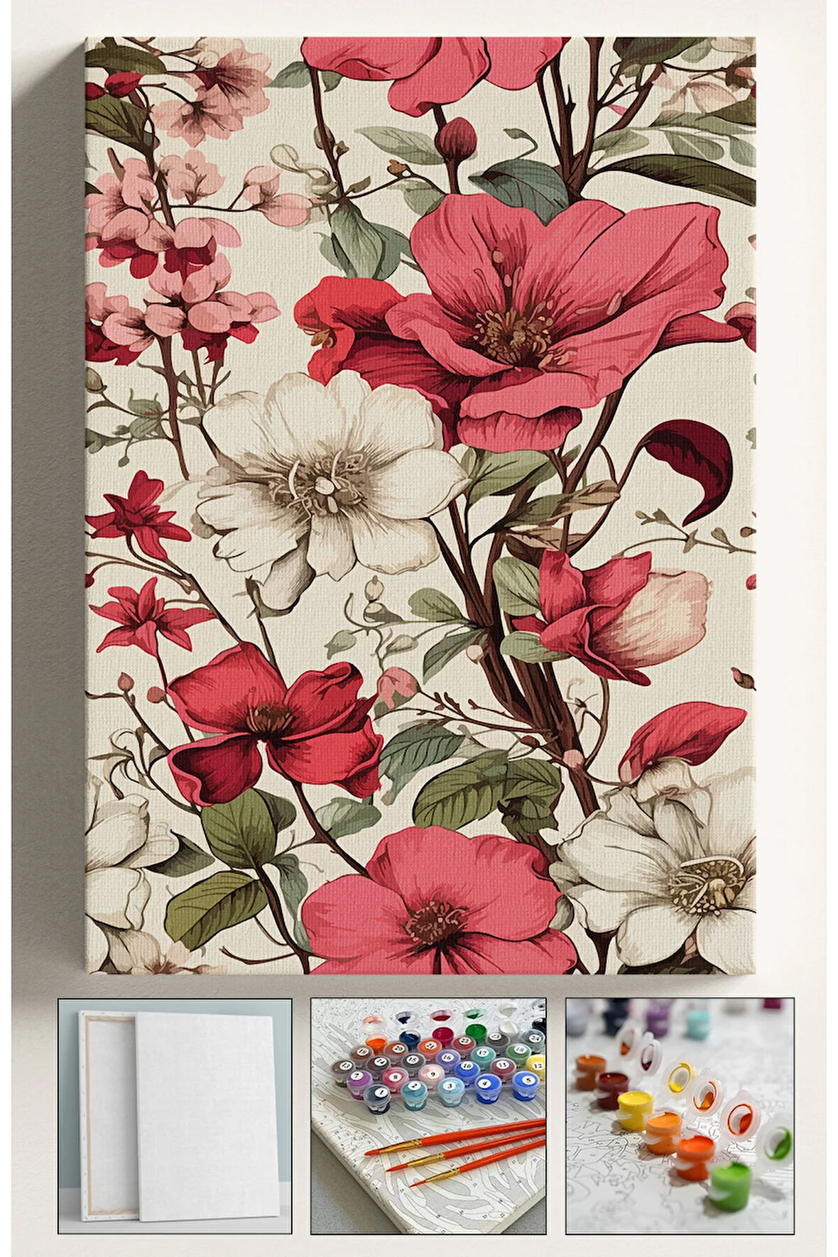 Sayılarla Boyama Tuval Seti Fırça Boya Dahil Çıtalı 40x50 cm