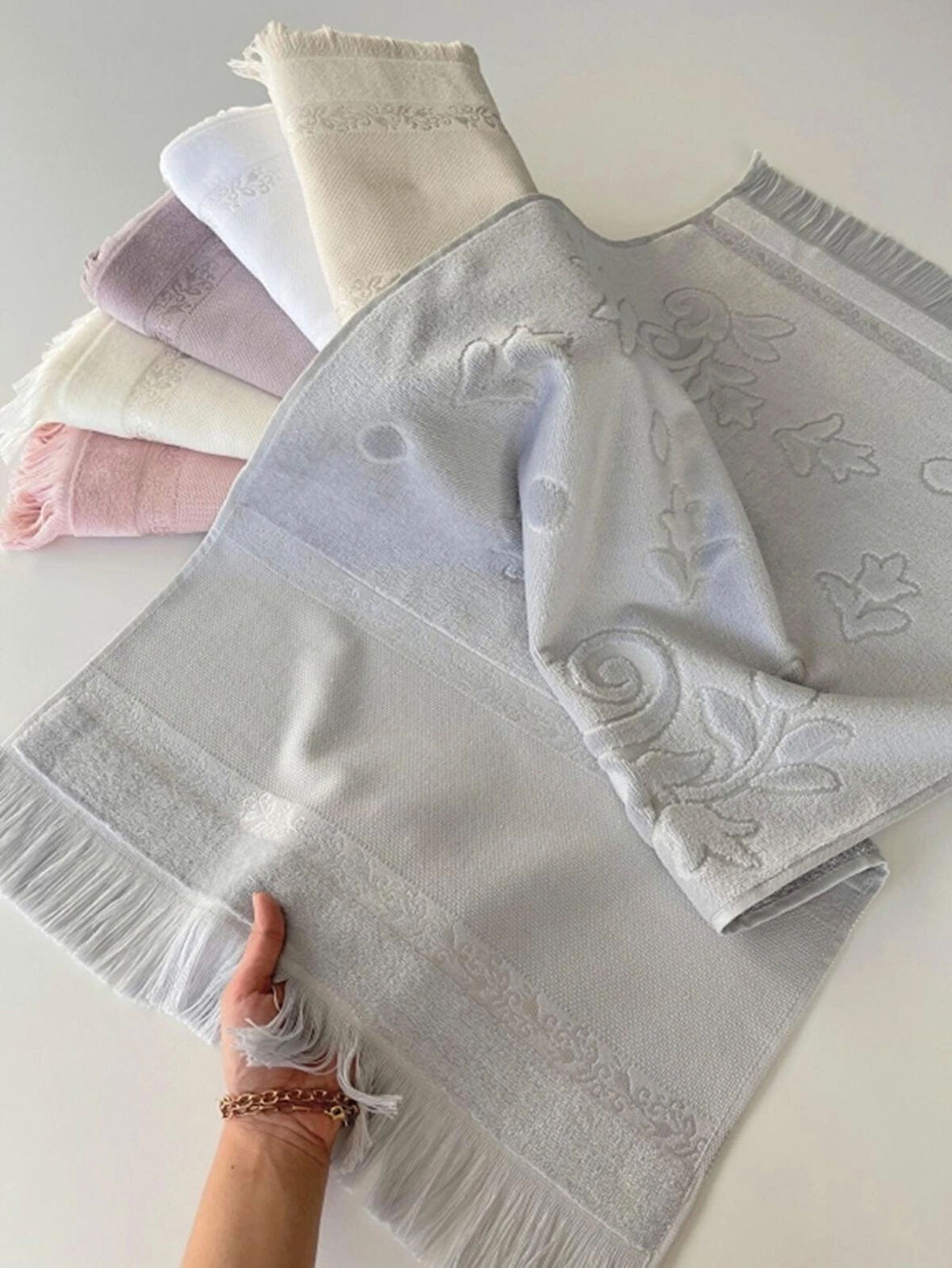 Sarra Mysoft - Gri - 50*90 - Etamin Ve Kanaviçe İşlemelik Havlu