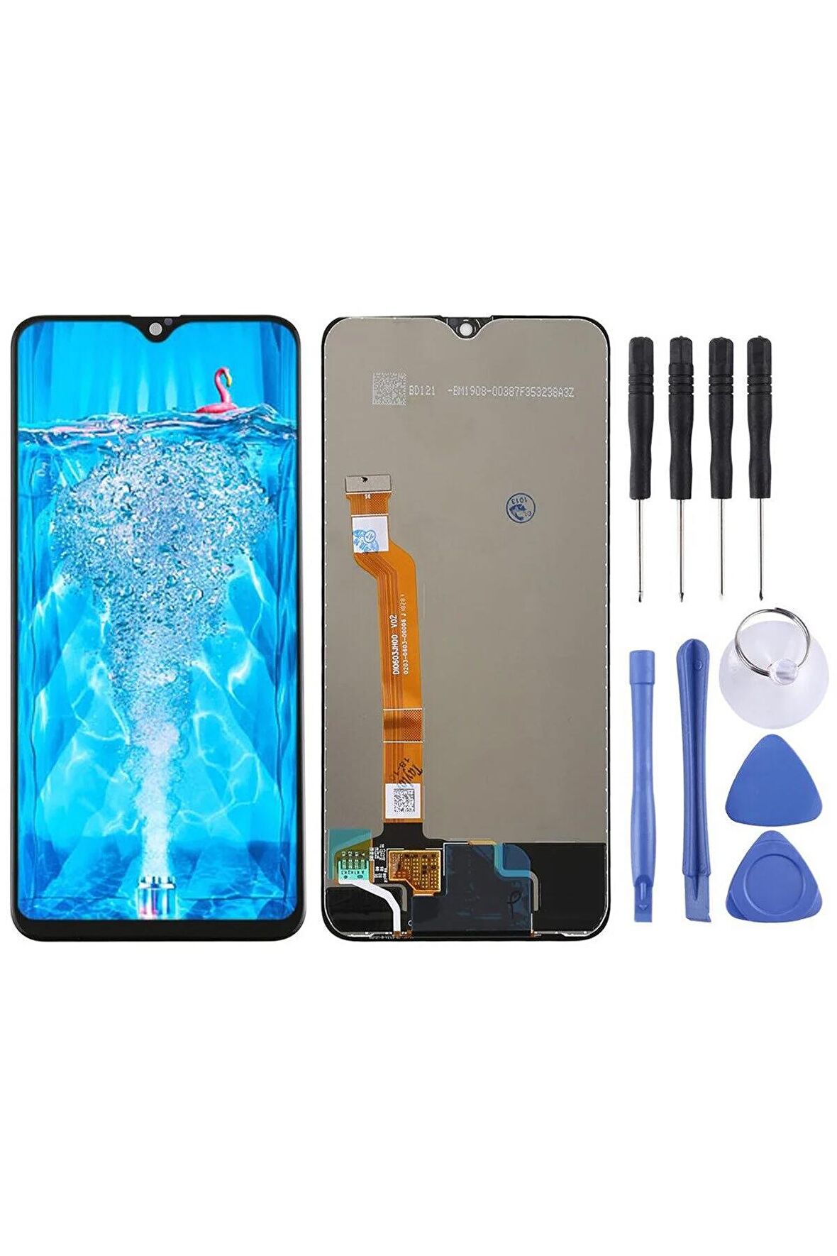 OPPO F9 UYUMLU LCD DOKUNMATİK EKRAN ÇITASIZ SİYAH (F9 PRO)(TAMİR SETİ HEDİYELİ)