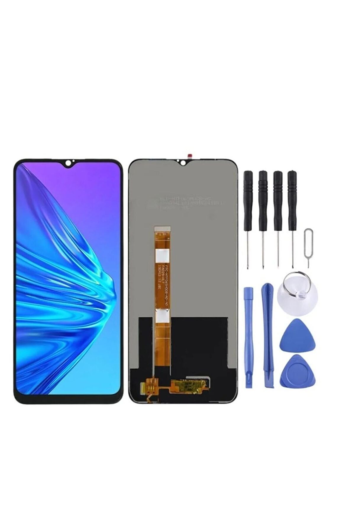 OPPO A9 UYUMLU LCD DOKUNMATİK EKRAN ÇITASIZ SİYAH ( PCAM10 / CPH1938 )(TAMİR SETİ HEDİYELİ)