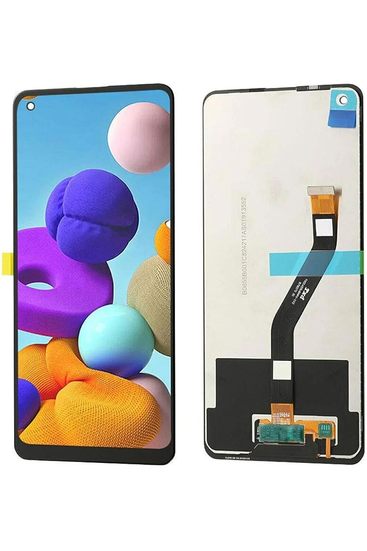 SAMSUNG A21 A215 UYUMLU LCD DOKUNMATİK EKRAN  ÇITASIZ SİYAH