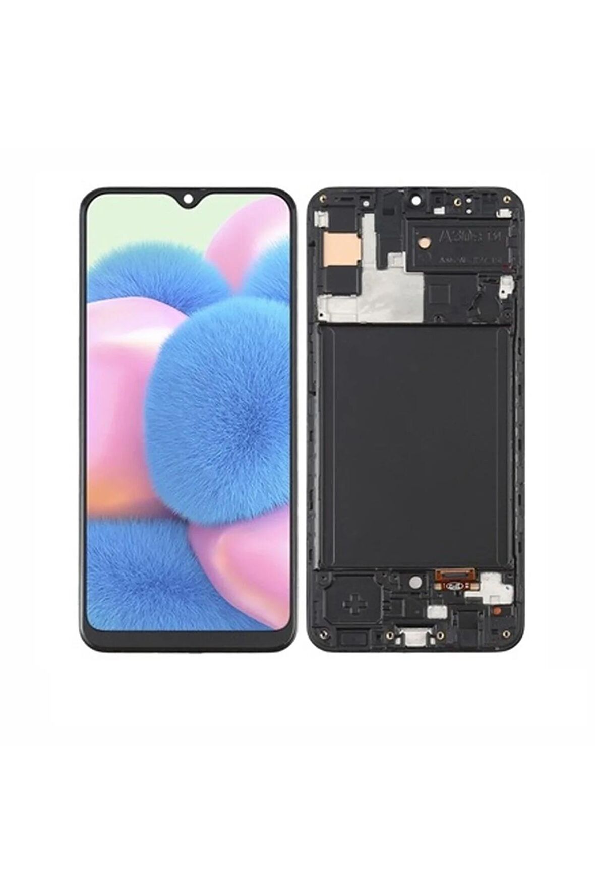 SAMSUNG A30S A307 UYUMLU LCD DOKUNMATİK EKRAN OLED ÇITALI SİYAH
