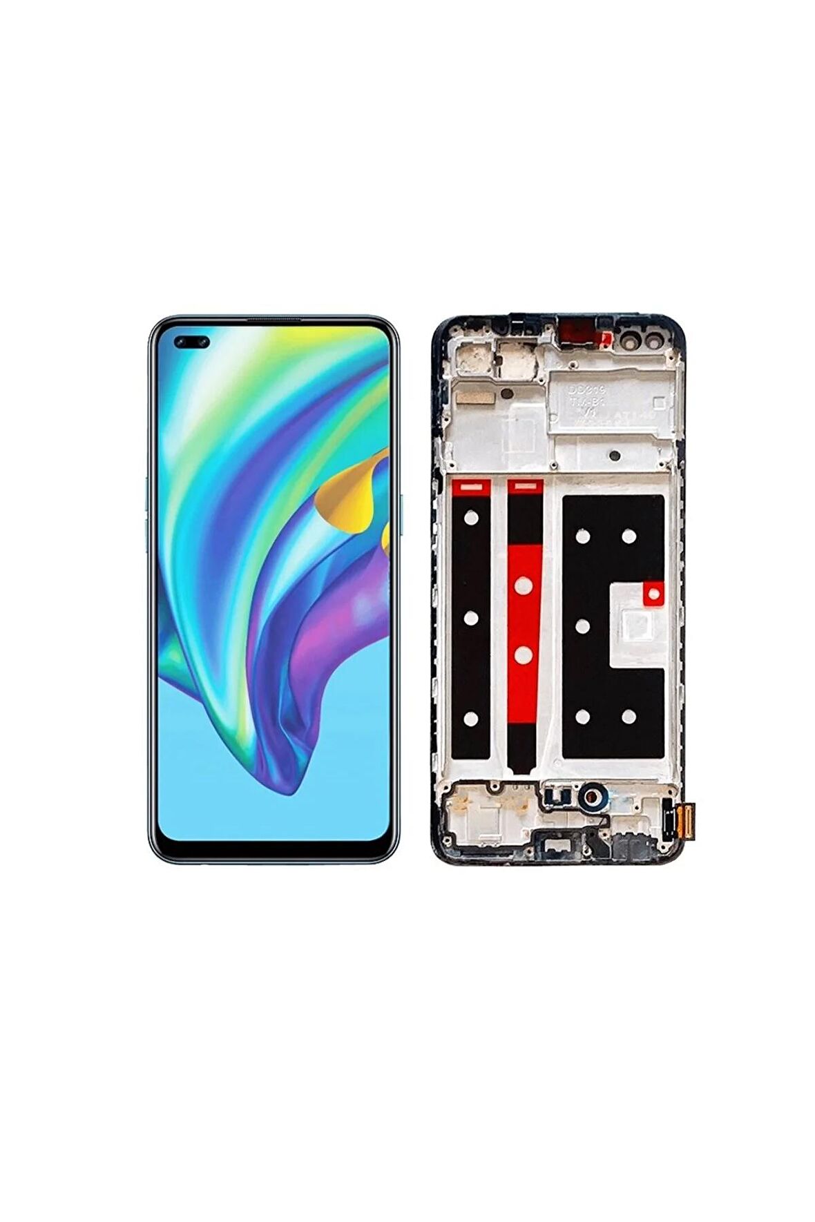 OPPO RENO 4 LITE UYUMLU LCD DOKUNMATİK EKRAN ÇITALI SİYAH SERVICE(TAMİR SETİ HEDİYELİ)