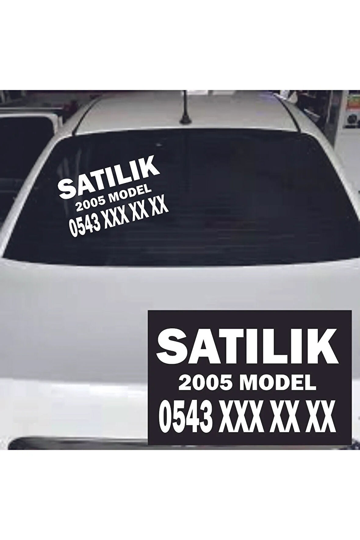 SATILIK Araba Yazısı Kişiye Özel 30x20 ölçülerinde (1ADET) Beyaz