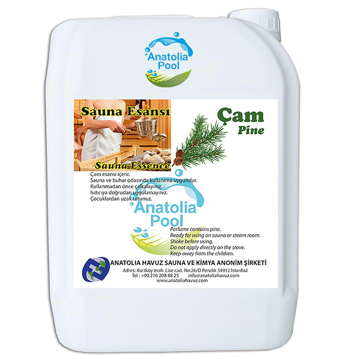 Anatolia Pool Sauna Buhar Esansı Çam 5 Lt ( Sauna Essence Pine )