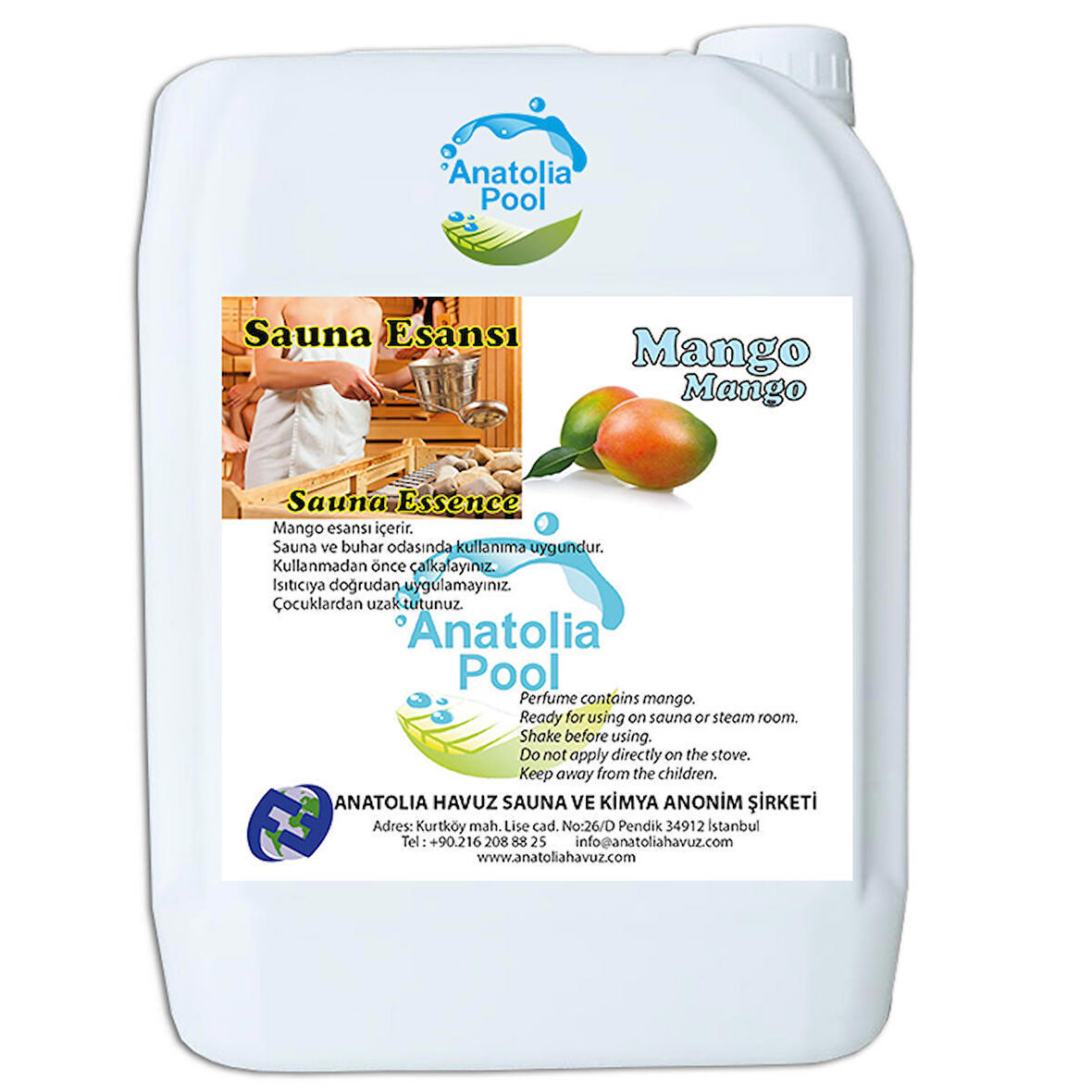 Anatolia Pool Sauna Buhar Esansı Mango 5 Lt (Sauna Essence Mango)