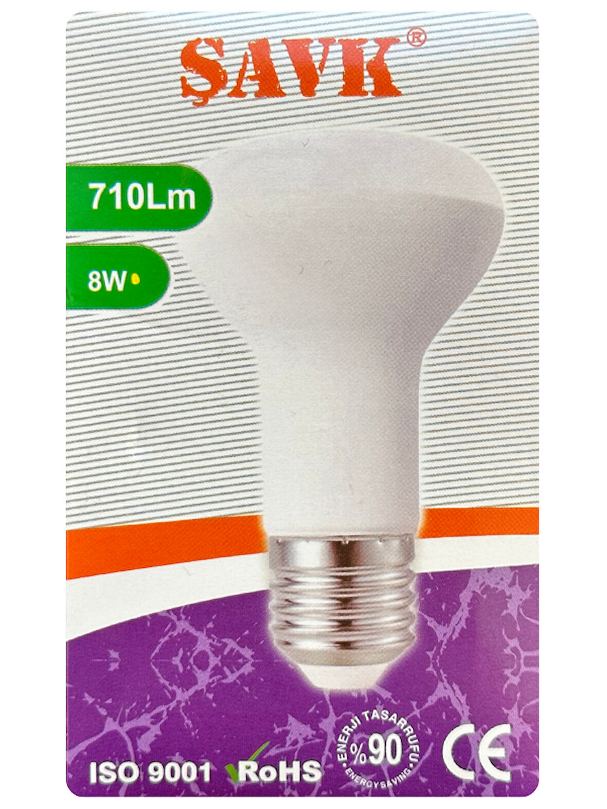 (1 Adet) Şavk 8W (54W) Sarı Işık (3000K) E27 Duylu (Kalın Duy) Led R63 Ampul