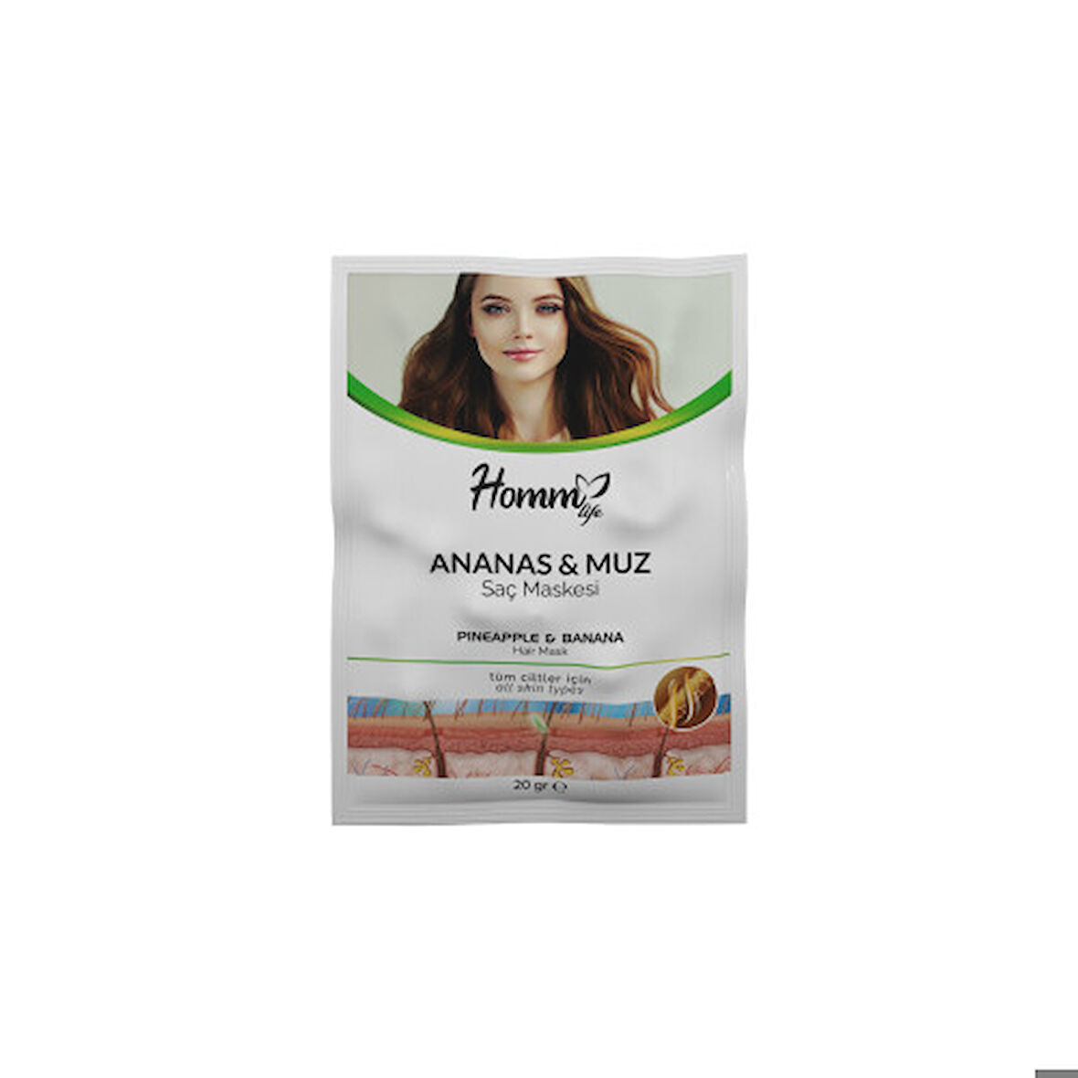 HOMM LİFE ANANAS & MUZ SAÇ MASKESİ 20gr. 