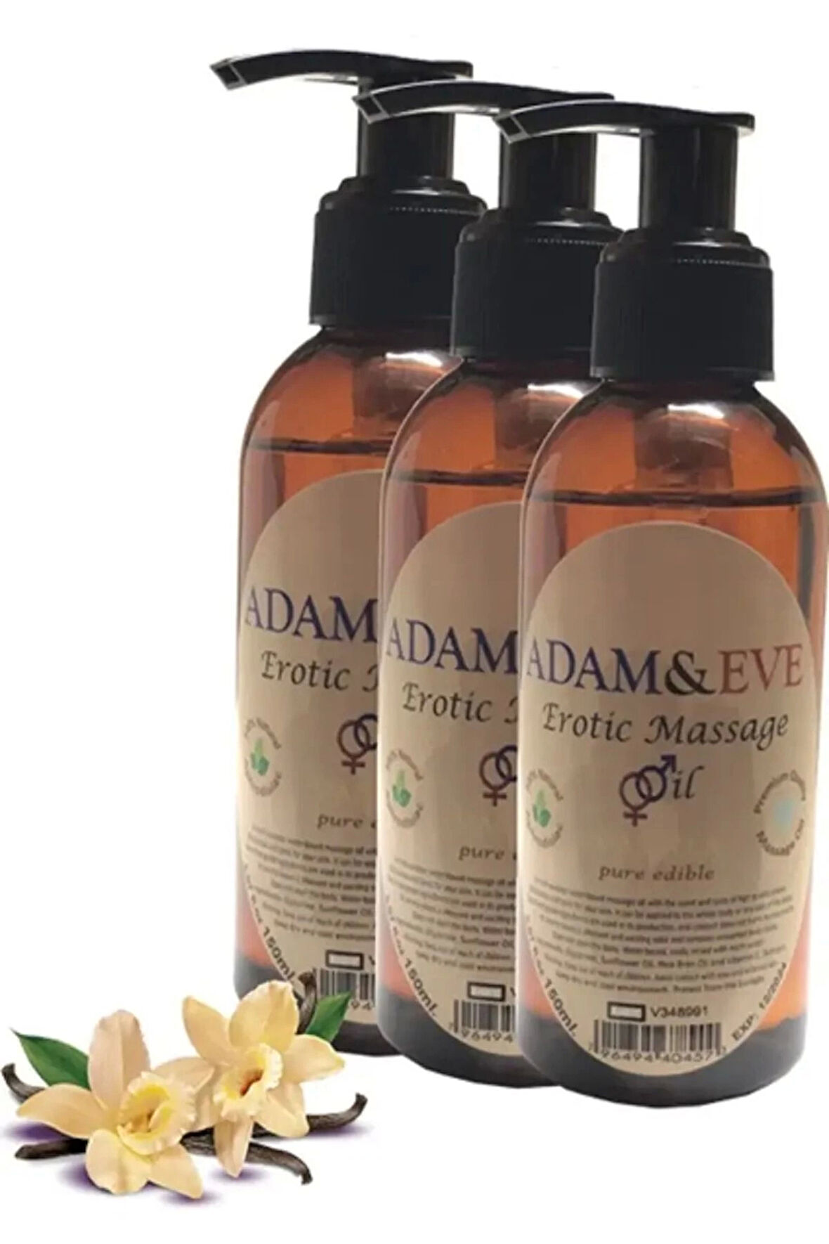 Adam & Eve Vanılla Massage Oil Vanilya Aromalı Vücut Masaj Yağı 150ml X 3 Adet