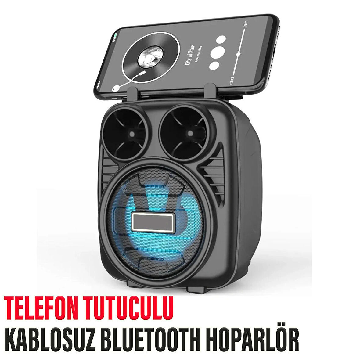  Kablosuz Bluetooth Hoparlör Speaker Telefon Tutucu Rgb Hoparlör Renkli Işıklı Ses Bombası 5W
