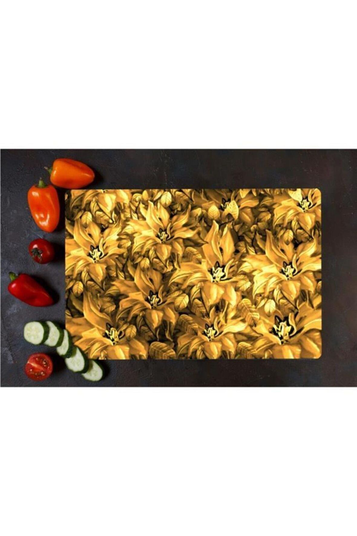 Saban Sonbahar Sarısı Cam Kesme Tahtası - Cam Kesme Tablası | 30 Cm X 40 Cm