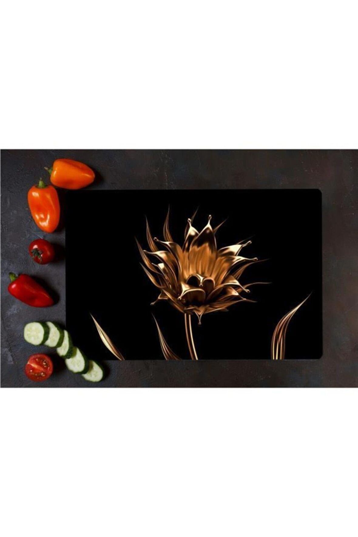 Saban Altın Gül Cam Kesme Tahtası - Cam Kesme Tablası | 20 Cm X 30 Cm
