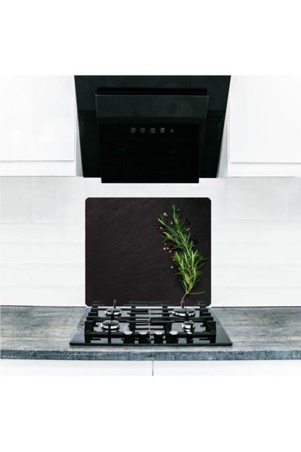 Cam Ocak Arkası Koruyucu ve Kesme Tablası Kekik | 50 cm x 56 cm