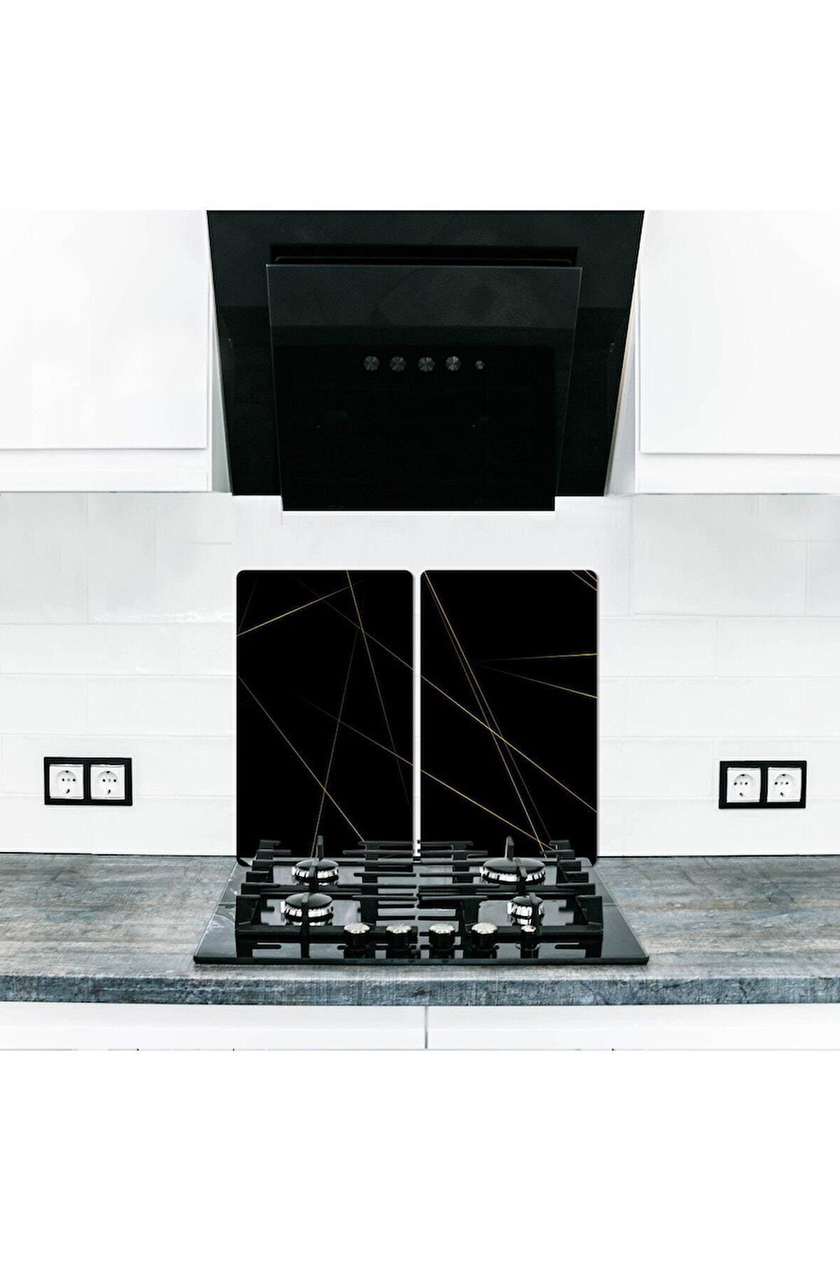 2' li 40x52 cm Cam Ocak Koruyucu  Led Desenli