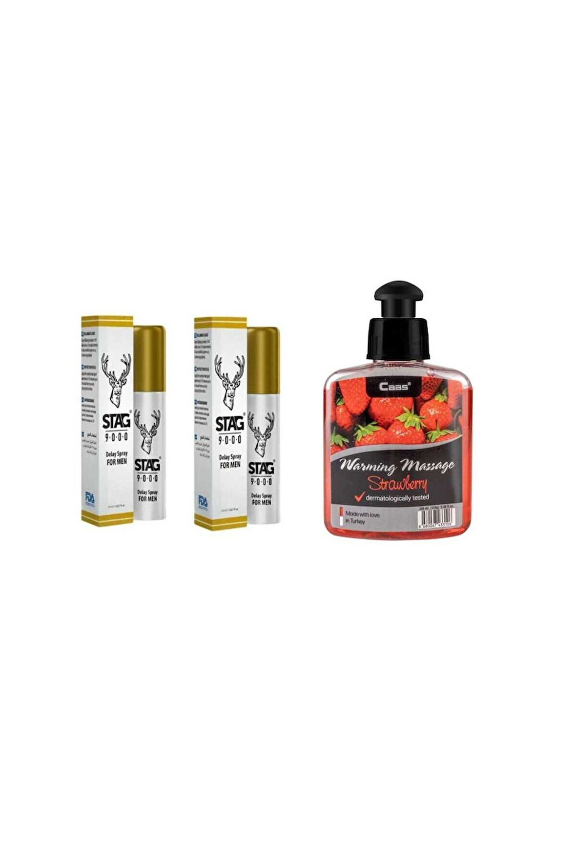 Erkeklere Özgü Geciktiricili Dikleştirici Sprey 2 Adet + Çilekli Masaj Jeli 100 ML & SÜRPRİZ HEDİYE