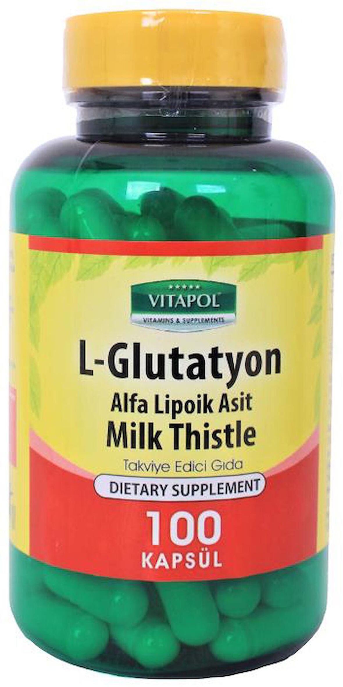 Vitapol L-Glutatyon 500 Mg 100 Kapsül Deve Dikeni Enginar Alfa Lipoik Asit L-Glutathione