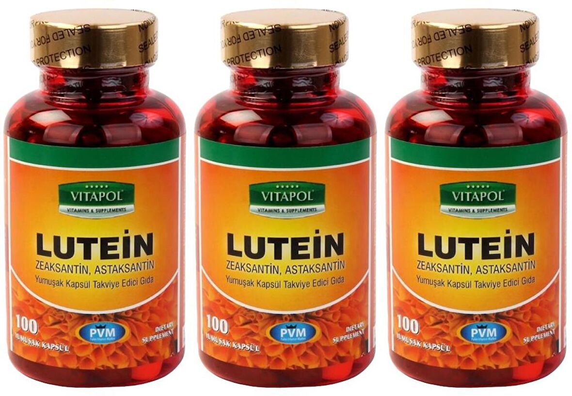 Vitapol Lutein 3x100 Yumuşak Kapsül Astaxanthin Zeaxanthin Coenzyme Narcissus Flower Copper