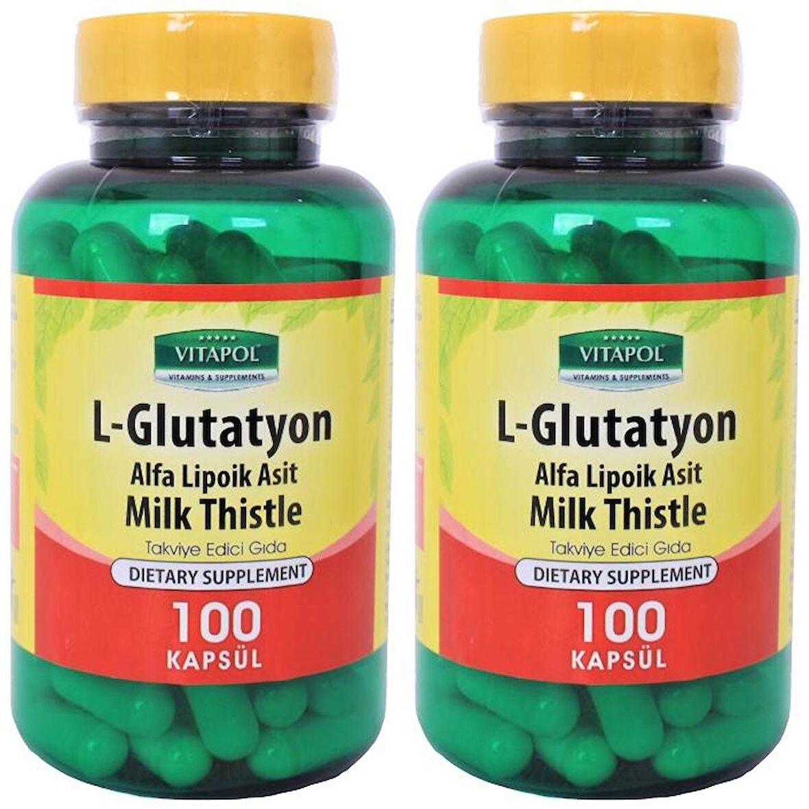 Vitapol L-Glutatyon 500 Mg 2x100 Kapsül Deve Dikeni Enginar Alfa Lipoik Asit L-Glutathione