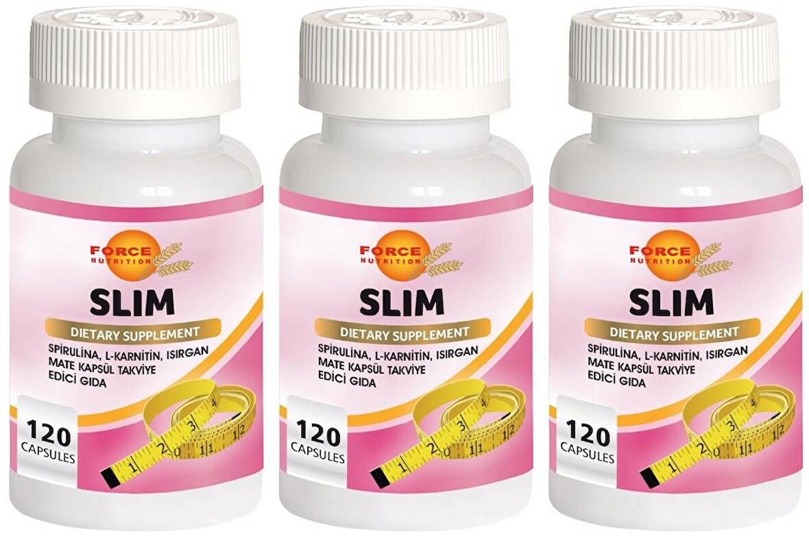 Slim 3x120 Kapsül Spirulina L-Karnitin Isırgan Mate Yeşil Çay Krom