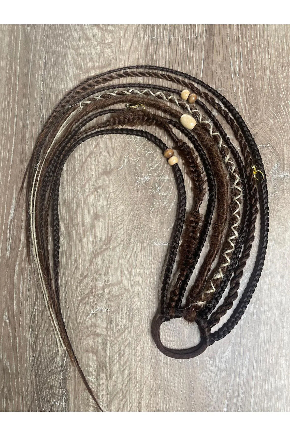Rasta Mix Afrika Örgü Toka 8'li 50cm - Kahverengi Tonları