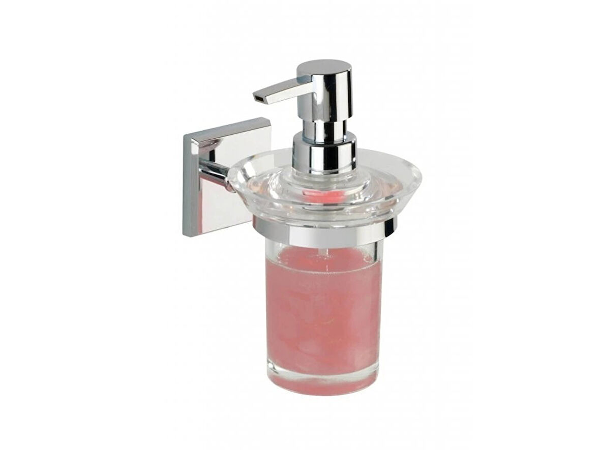 Duvara Monte Sıvı Sabunluk – Krom Kaplama | Şeffaf 